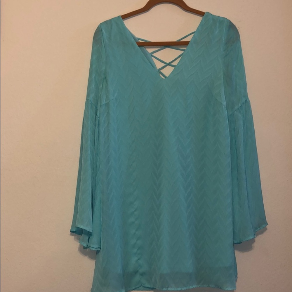 Teal mini dress